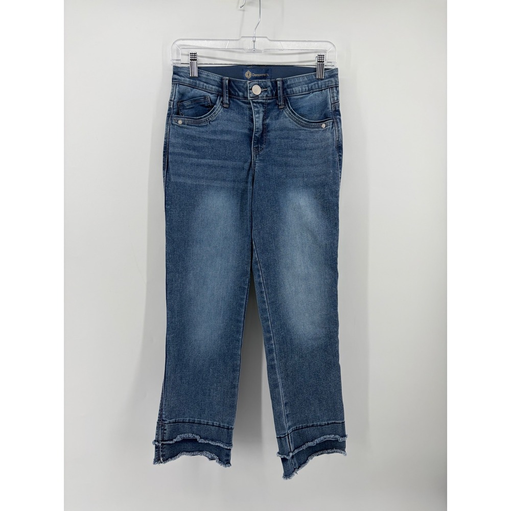 Democracy Womens 4 Blue Jeans Ab'solution Crop Straight Raw Frayed Hem B2299KELQ